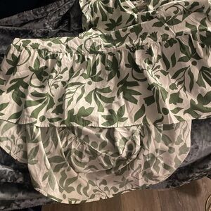 Time and Tru Asymmetrical Green and White Skirt